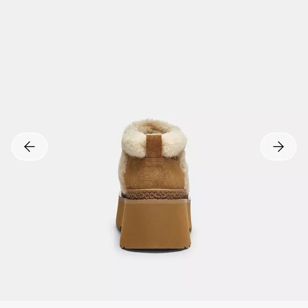 Coach Brown Shearling Platform Booties - Picture 6 of 7